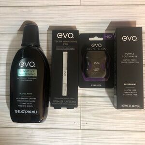 EVO Purple Toothpaste, Dental Floss, Whitening Pen & Mouth Wash Color Correcting